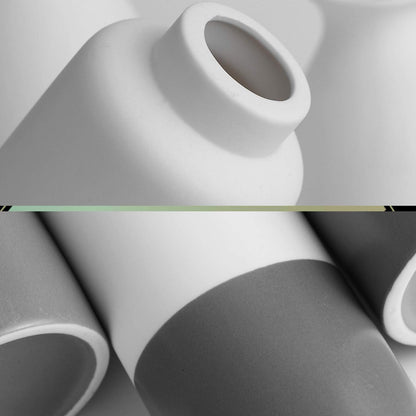 Set of 3 White Gray Ceramic Vase 7.8In 8In 9.8In Flower Vase Bottles for Home Décor Office Decoration Wedding Special Occasion Dried Floral Arrangements